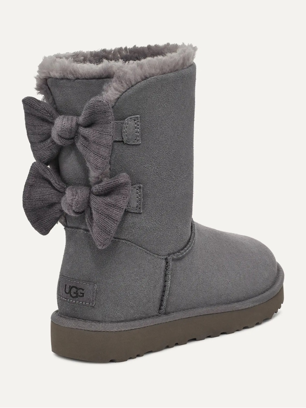 UGG Bailey Ribbed Bow Dark Gray Size 9